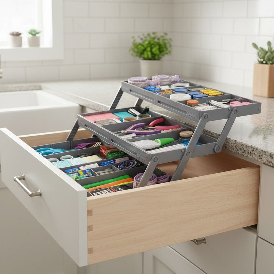 3-Tier Smart Drawer Organizer for Desk Storage