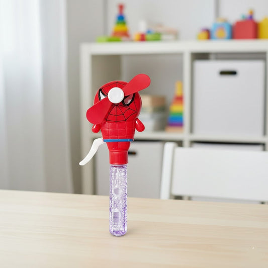Cartoon Character Mini Hand Fan With Bubble Wand