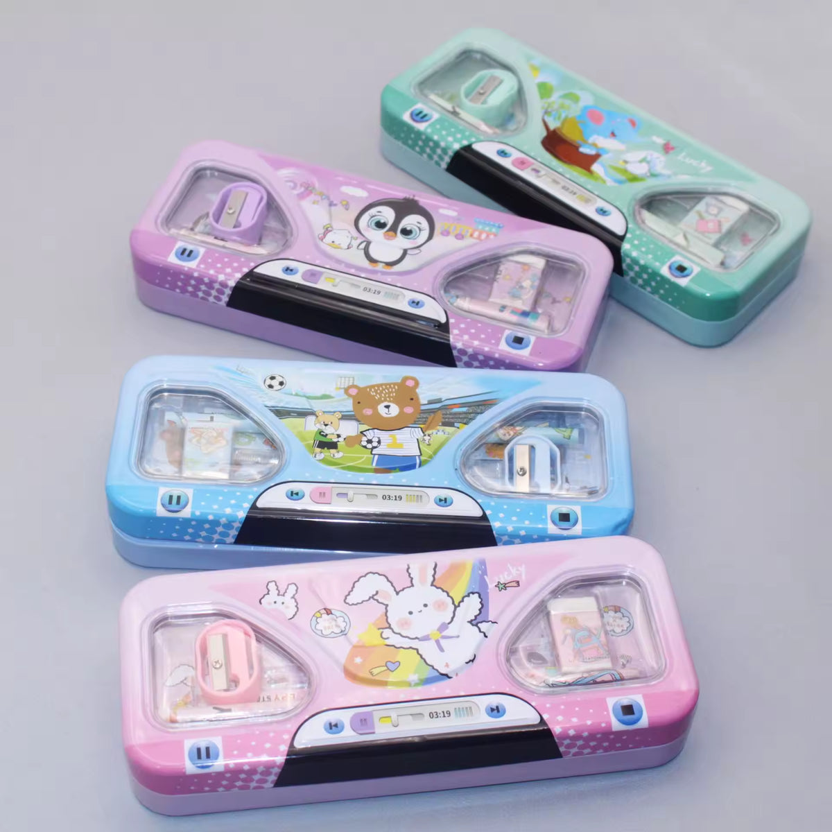 Metal Pencil Box with Stationery
