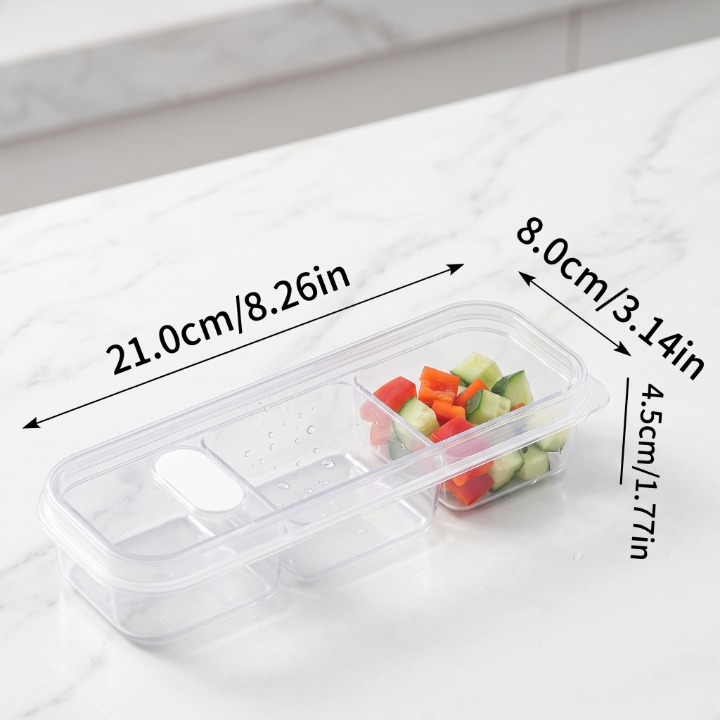 3-Section Storage Box with Soft Seal Lids