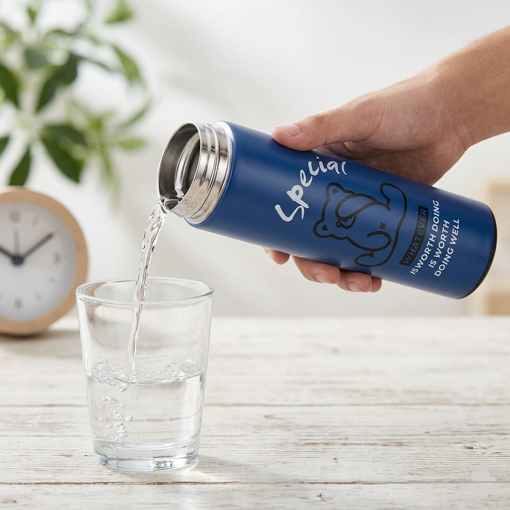 Stainless Steel Printed Water Bottle With Digital Display