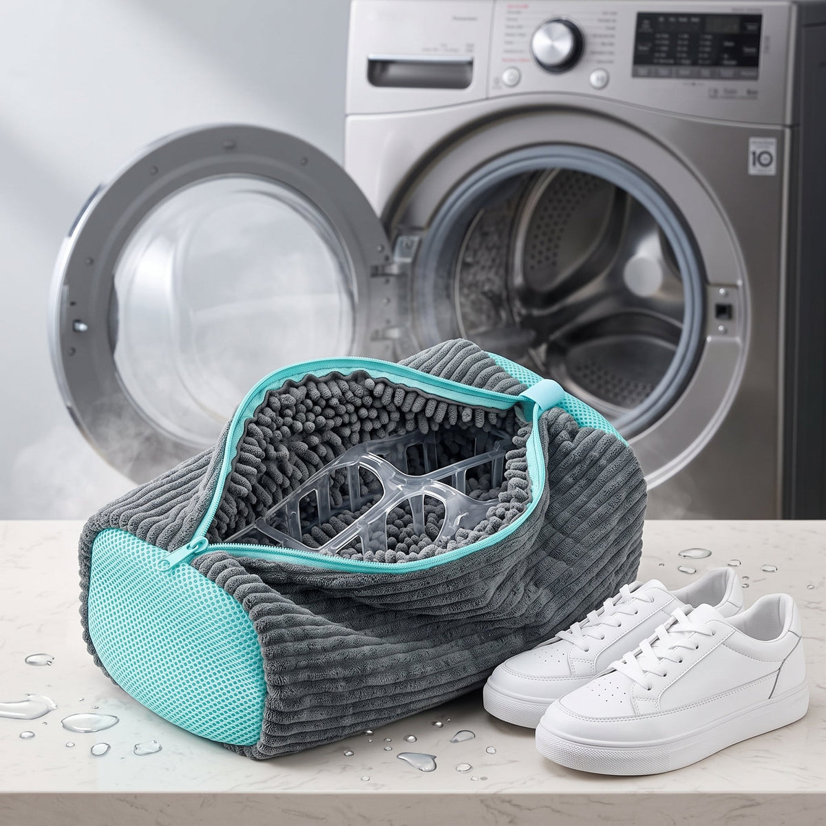 Microfiber Shoe Wash Bag With Zipper