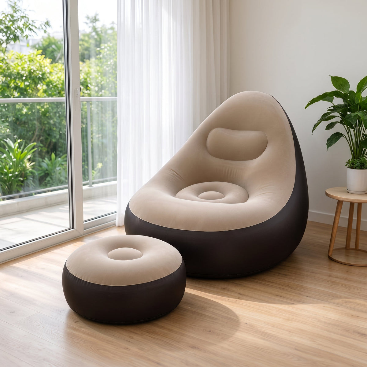 Comfortable Inflatable Sofa With Footrest
