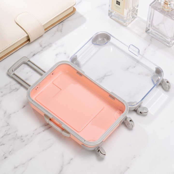 Elegant Mini Jewelry Makeup Trolley Case