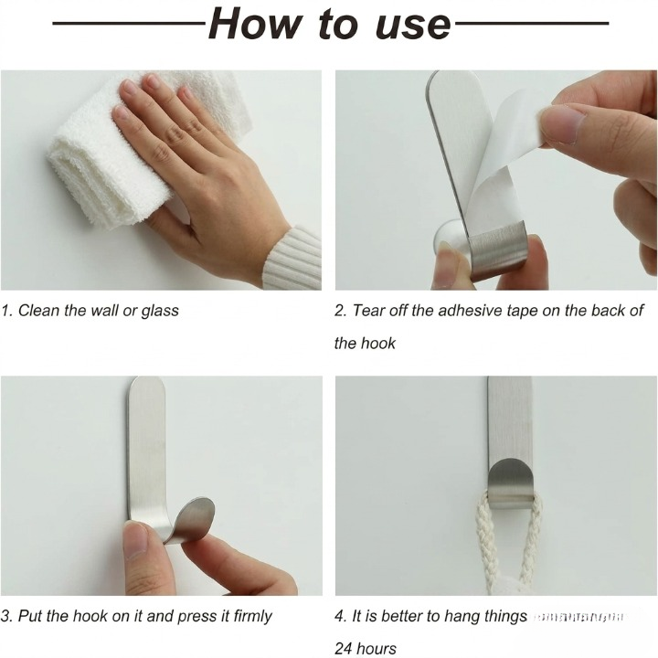 3PCs Metal Self-Adhesive Wall Hook