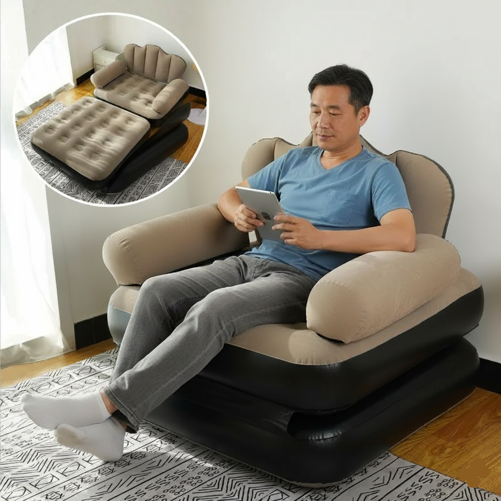Folding Dual-Purpose Inflatable Sofa & Bed