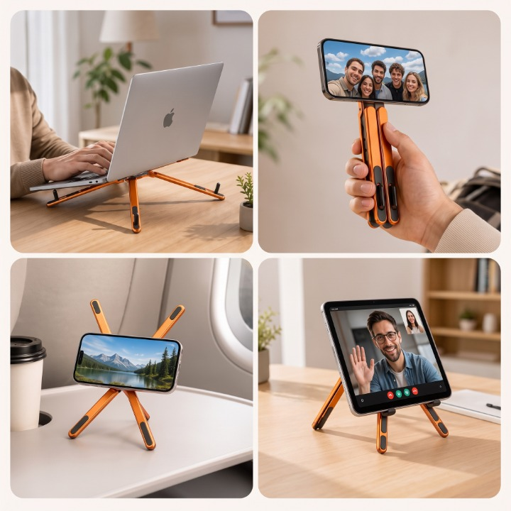 2-In-1 Foldable Laptop Stand Phone Holder