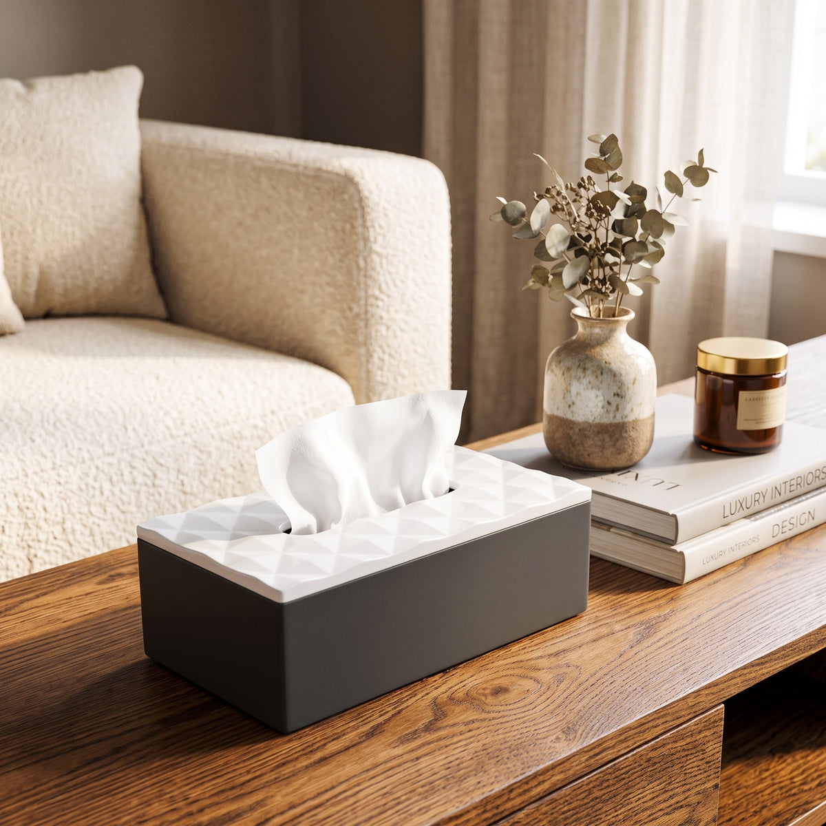 Elegant Textured Tissue Storage Box