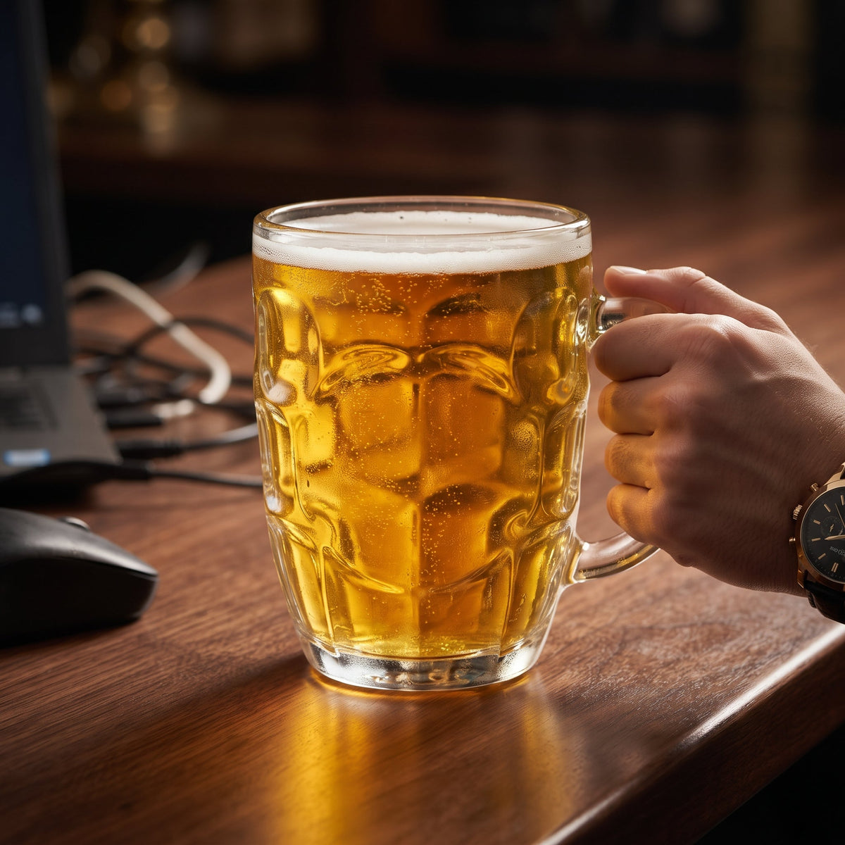 Elegant Crystal Textured Glass Mug 520ML