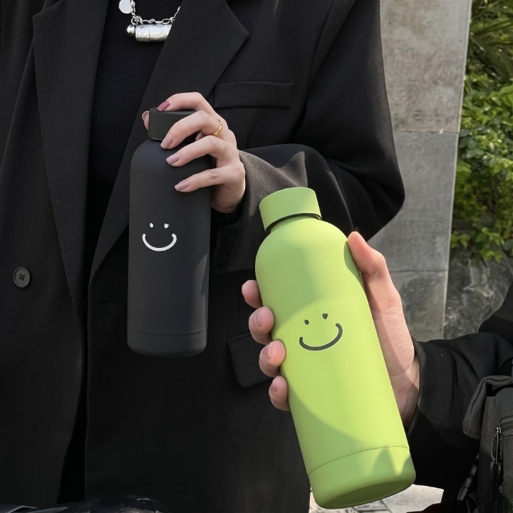 Smiley Face Double-Layer Water Bottle 400ML