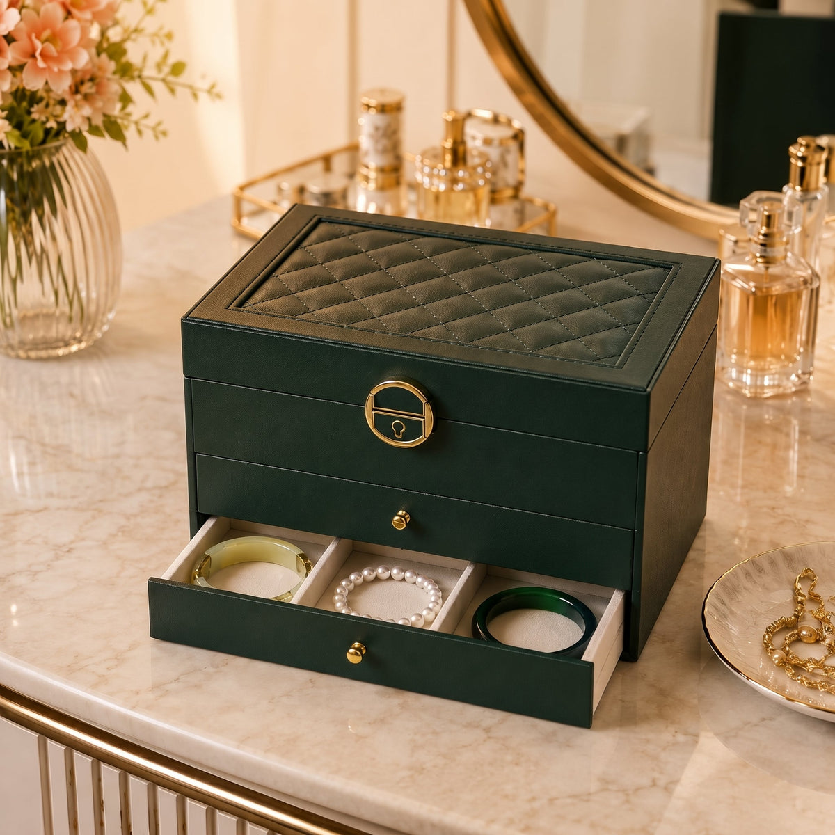 Luxury 3-Layer Jewelry Organizer Box