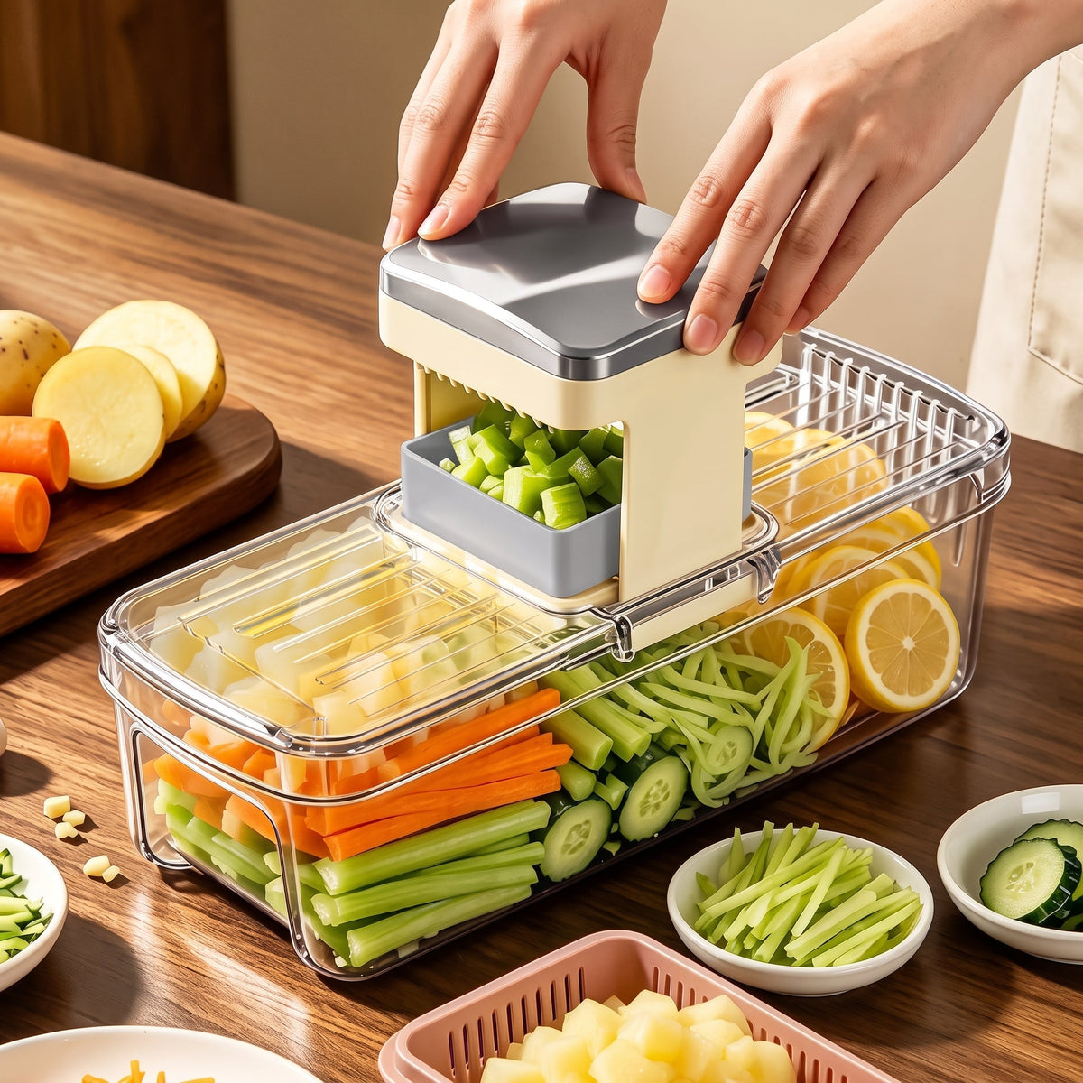 Multifunctional Vegetable Dicer & Cutter Basket