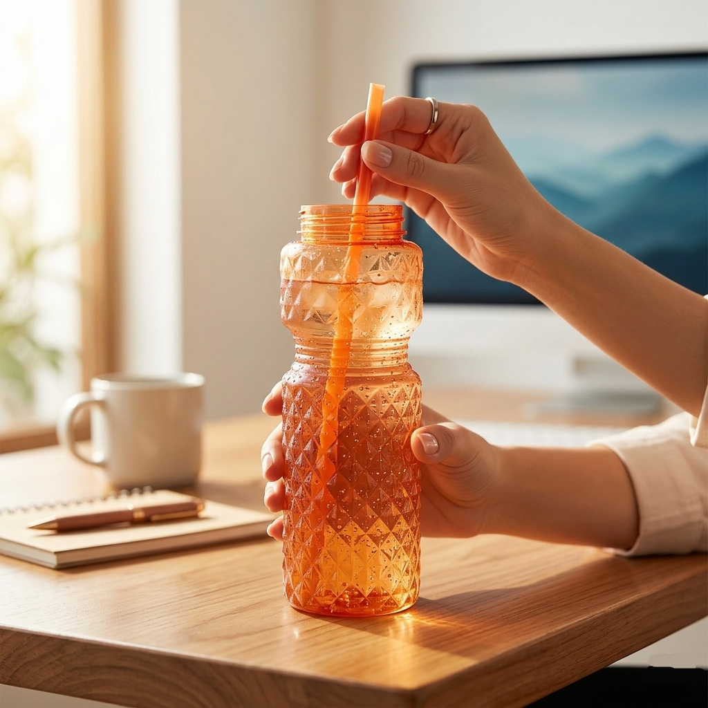 Twinkle Water Bottle With Straw