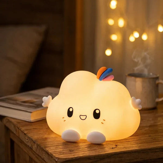 Cute Cloud Shape Rechargeable Silicone Table Lamp