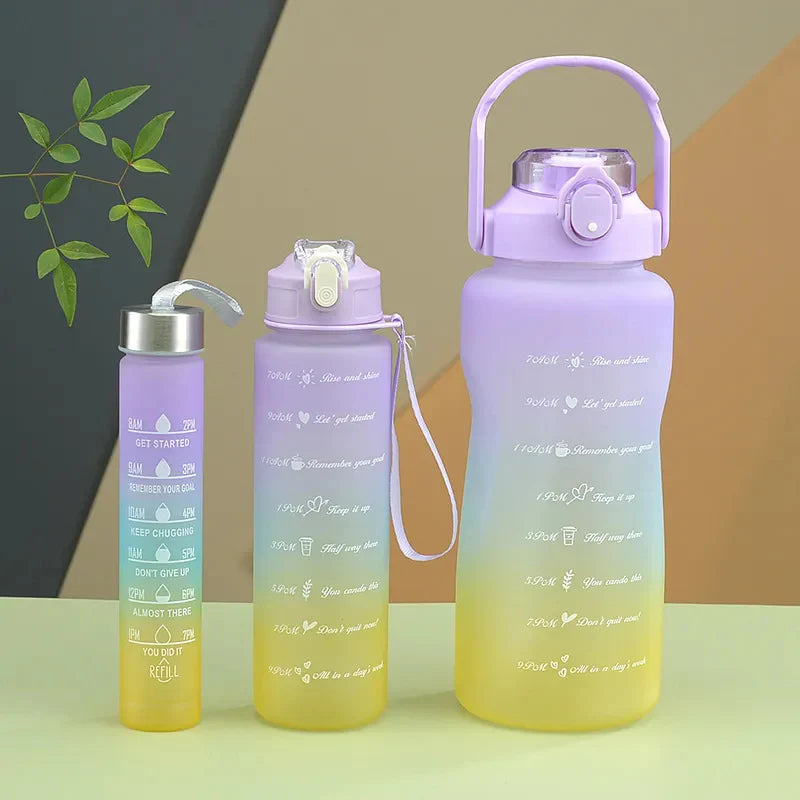 3Pcs Leakproof Water Bottle with Times