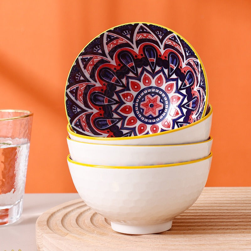 Creative Printed Ceramic Tableware Bowl Set
