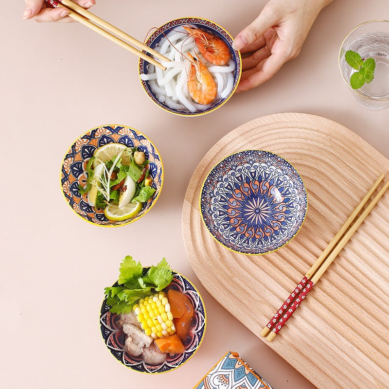 Creative Printed Ceramic Tableware Bowl Set