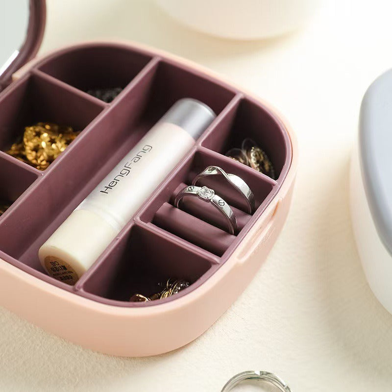 Portable Mini Jewelry Organizer with Mirror