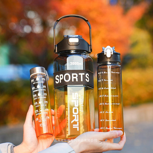 3Pcs Set High Quality Plastic Gradient Water Bottle