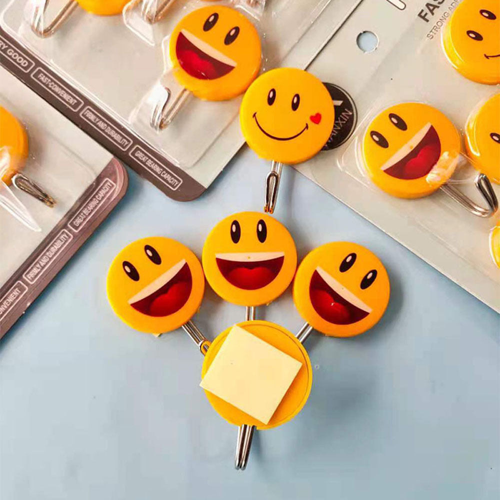 Smiley Faces Sticky Hooks 5pcs