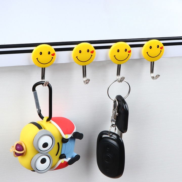 Smiley Faces Sticky Hooks 5pcs