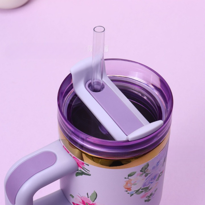 Stainless Steel Floral Design Tumbler