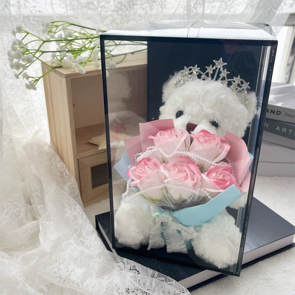 Creative Teddy Bear Floral Bouquet Gift Box