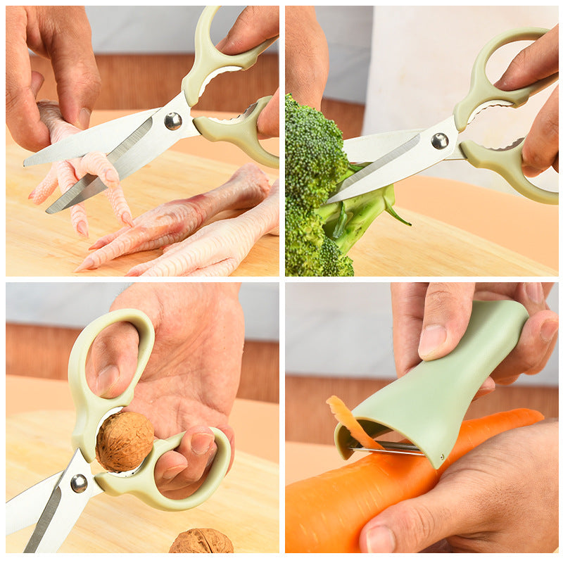 Multipurpose 2in1 Peeler And Scissors Set Kitchen Tool