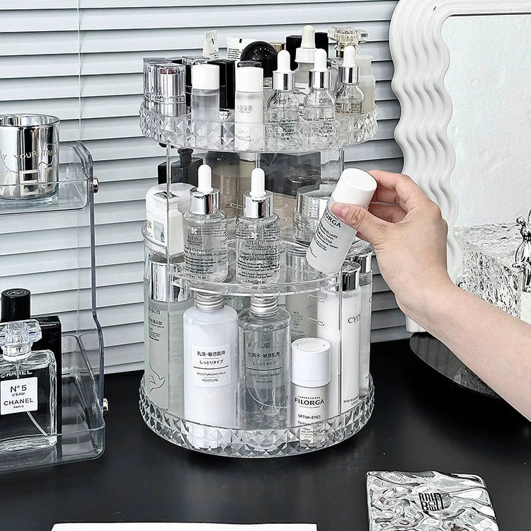 360° Diamond Rotating Makeup Organizer