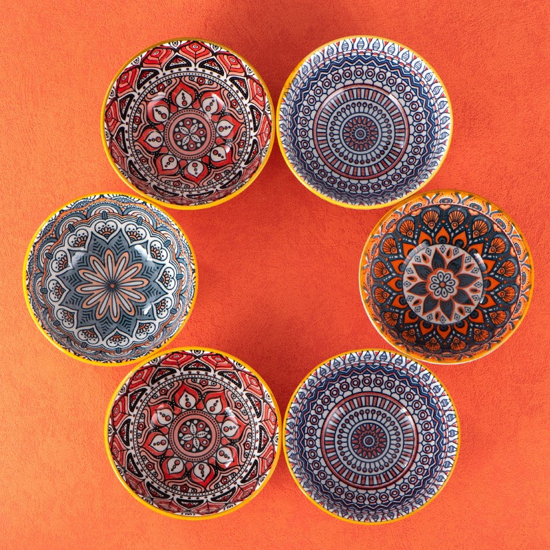 Creative Printed Ceramic Tableware Bowl Set
