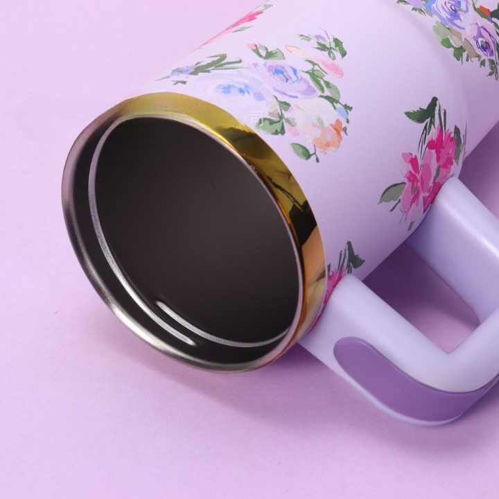 Stainless Steel Floral Design Tumbler