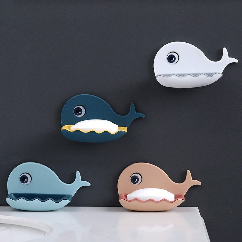 Fish Style Soap Dish, Wall Mount Strong Self-Adhesive