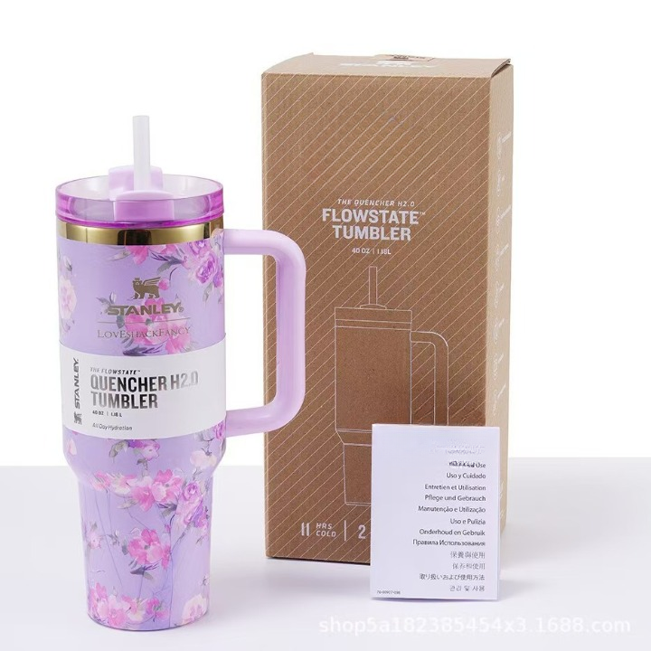 Stainless Steel Floral Design Tumbler