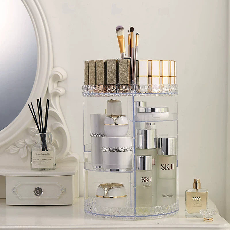 360° Diamond Rotating Makeup Organizer