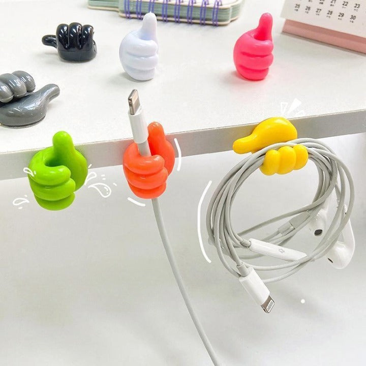 10Pcs Cute Thumbs Wire Clips Cable Holder