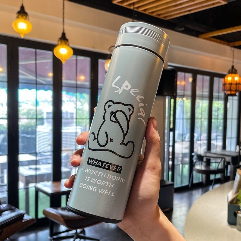 Stainless Steel Printed Water Bottle With Digital Display