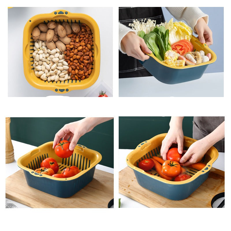 Multi Functional Double Drain Basket