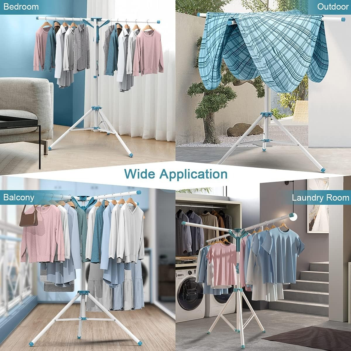 Foldable Tripod Cloth Drying Rack
