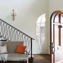 Acrylic Feather Mirror Wall Sticker (37x7 inch)