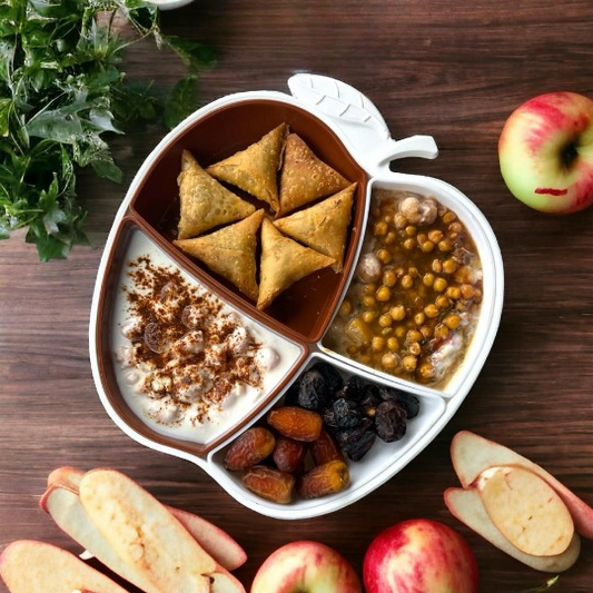 Apple Shape 4 Compartment Serving Tray