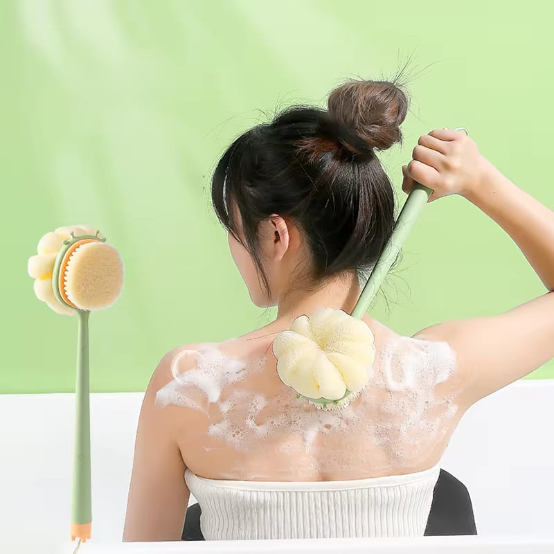 2 in 1 Long Handle Shower Body Brush Back Scrubber