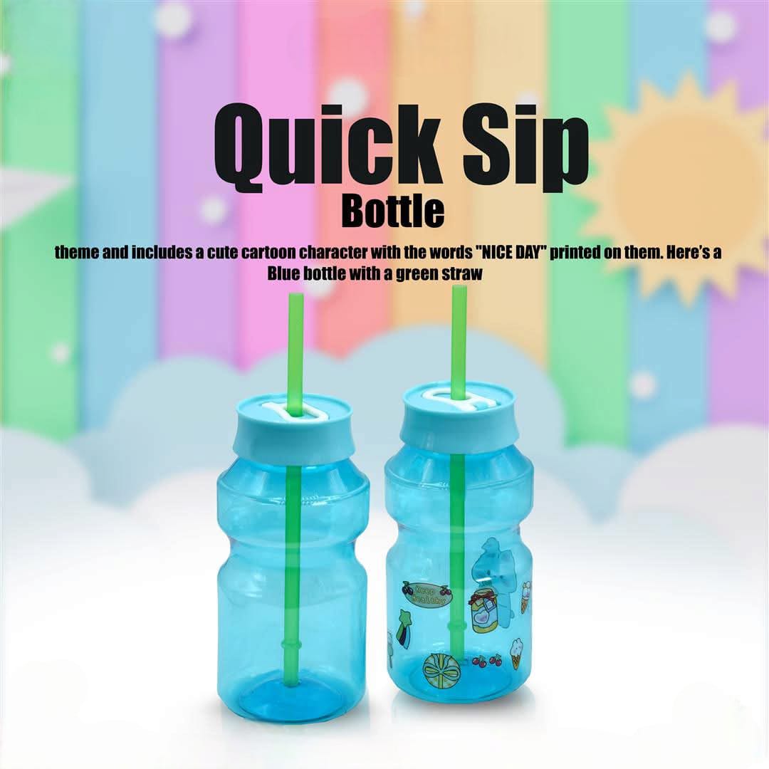 Kids Quick Sip Water Bottle with Straw 500ml