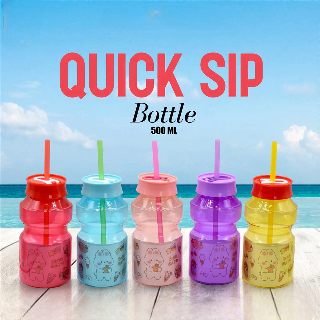 Kids Quick Sip Water Bottle with Straw 500ml