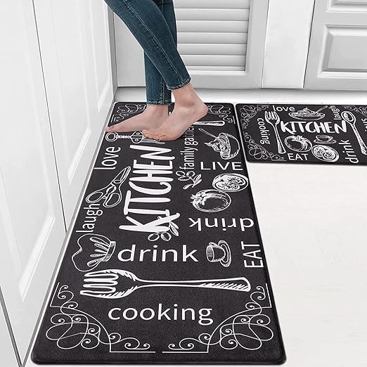 2PC Non-Slip Washable Kitchen Mat