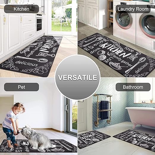 2PC Non-Slip Washable Kitchen Mat