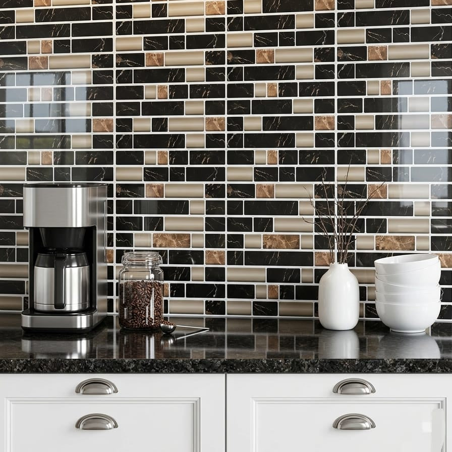 Self Adhesive Brick Design Tile Stickers ()