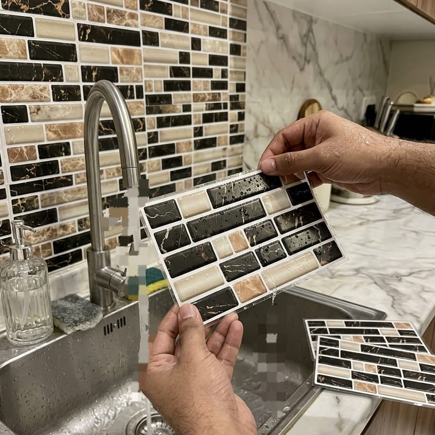 Self Adhesive Brick Design Tile Stickers ()