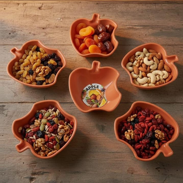 6PCs Apply Plastic Plates Set