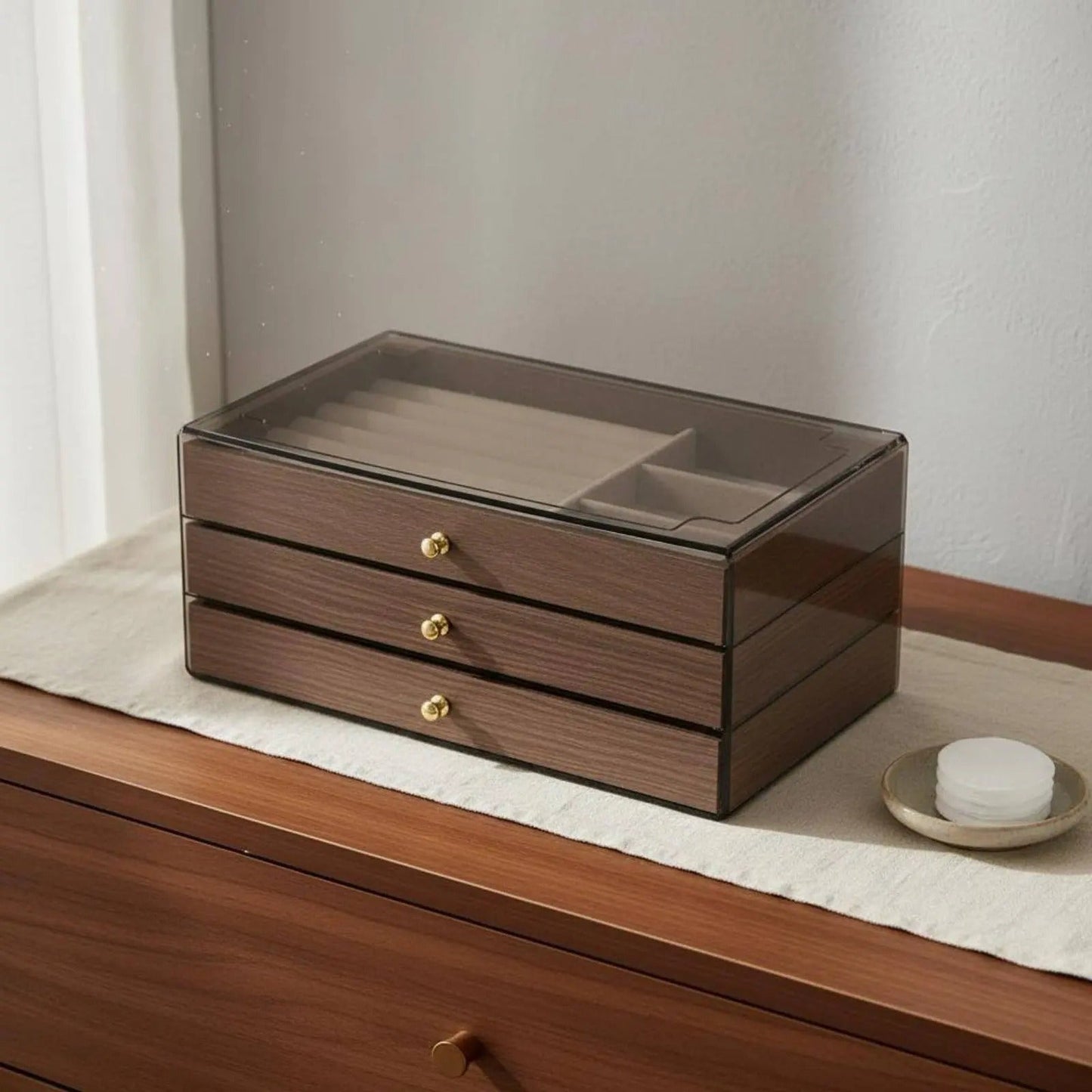 3 Layer Premium Wooden Jewelry Organizer Box
