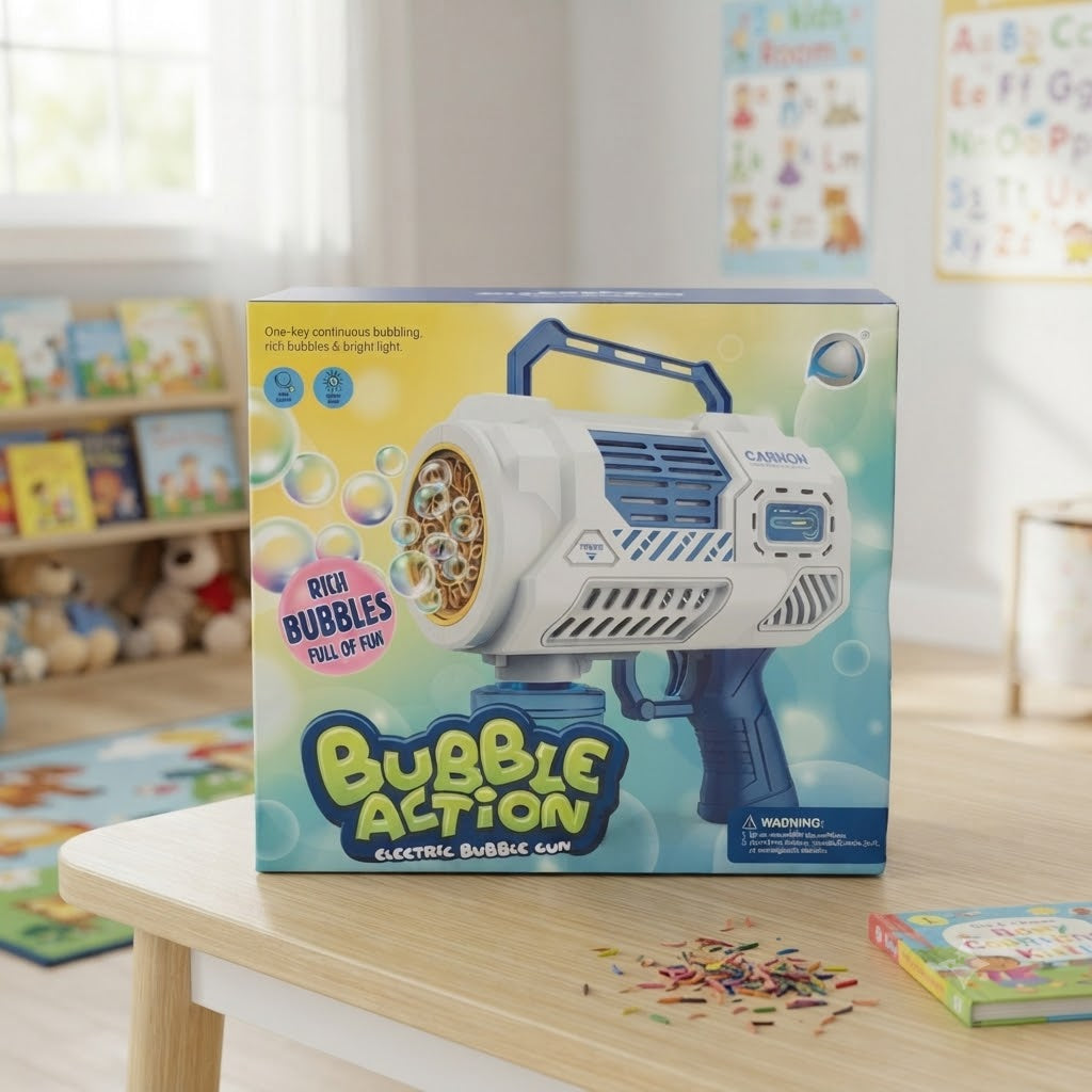 Rechargeable Colorful Bubble Machine Gun